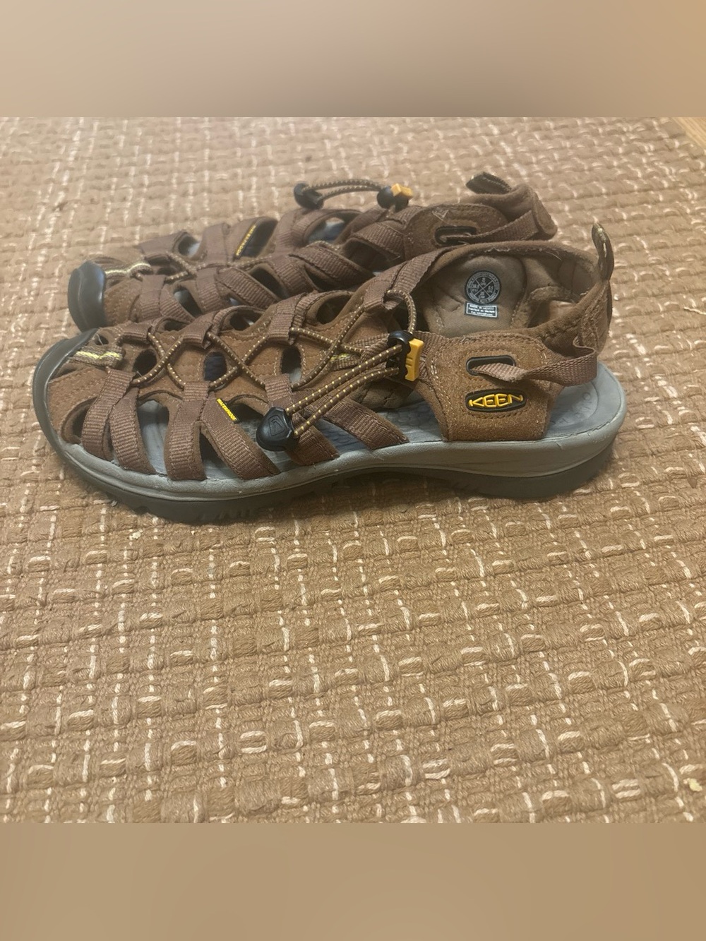 Keen Women's Brown Sandal with Yellow Accents